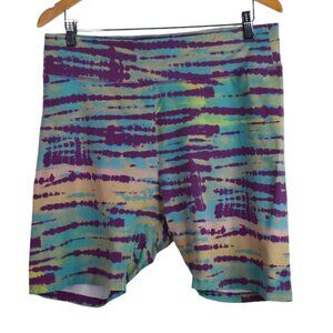 Puma Shorts XL Womens Biker Tie Dye Activewear Gym Stretch Bike Multicolor